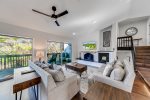Living area & fireplace